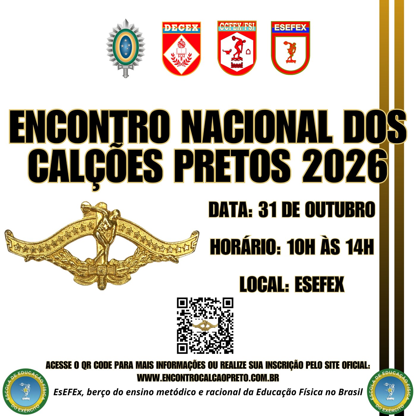 Cartaz oficial do Encontro Nacional dos Calções Pretos 2026